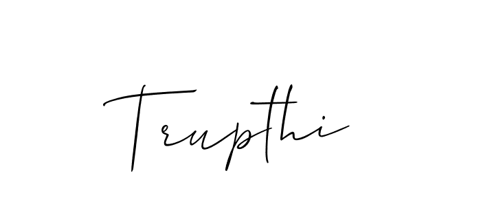 Make a beautiful signature design for name Trupthi. With this signature (Allison_Script) style, you can create a handwritten signature for free. Trupthi signature style 2 images and pictures png