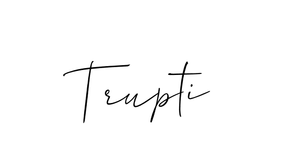 Trupti stylish signature style. Best Handwritten Sign (Allison_Script) for my name. Handwritten Signature Collection Ideas for my name Trupti. Trupti signature style 2 images and pictures png