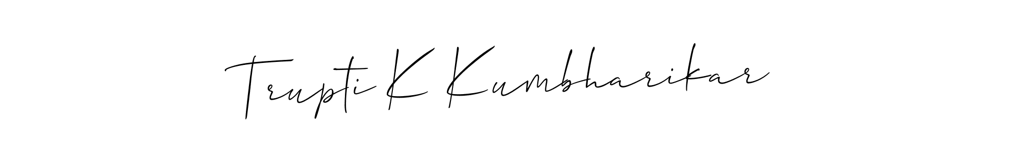 Make a beautiful signature design for name Trupti K Kumbharikar. Use this online signature maker to create a handwritten signature for free. Trupti K Kumbharikar signature style 2 images and pictures png