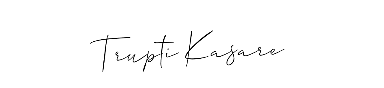 Create a beautiful signature design for name Trupti Kasare. With this signature (Allison_Script) fonts, you can make a handwritten signature for free. Trupti Kasare signature style 2 images and pictures png