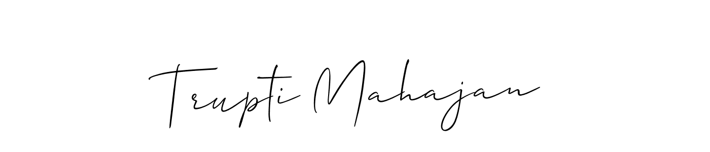 How to make Trupti Mahajan signature? Allison_Script is a professional autograph style. Create handwritten signature for Trupti Mahajan name. Trupti Mahajan signature style 2 images and pictures png