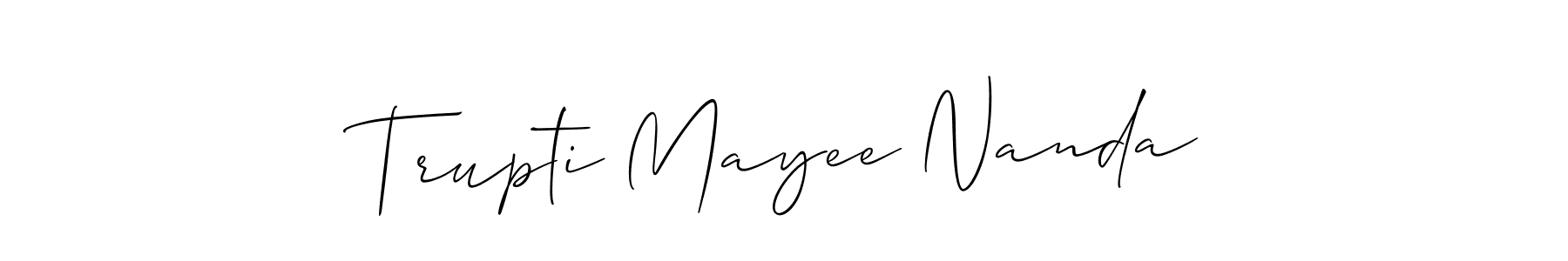 if you are searching for the best signature style for your name Trupti Mayee Nanda. so please give up your signature search. here we have designed multiple signature styles  using Allison_Script. Trupti Mayee Nanda signature style 2 images and pictures png