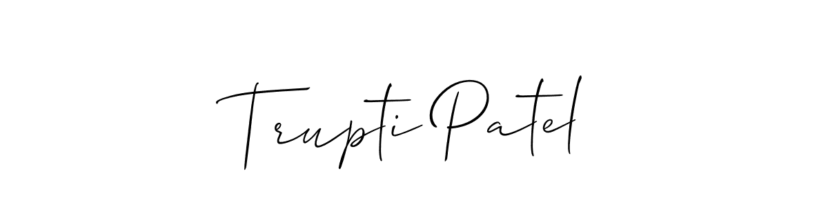 Also we have Trupti Patel name is the best signature style. Create professional handwritten signature collection using Allison_Script autograph style. Trupti Patel signature style 2 images and pictures png