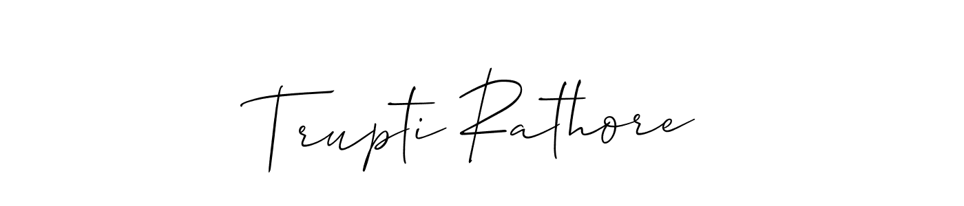 You should practise on your own different ways (Allison_Script) to write your name (Trupti Rathore) in signature. don't let someone else do it for you. Trupti Rathore signature style 2 images and pictures png