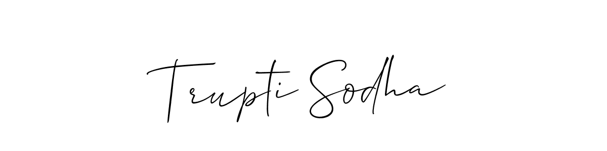 How to make Trupti Sodha signature? Allison_Script is a professional autograph style. Create handwritten signature for Trupti Sodha name. Trupti Sodha signature style 2 images and pictures png