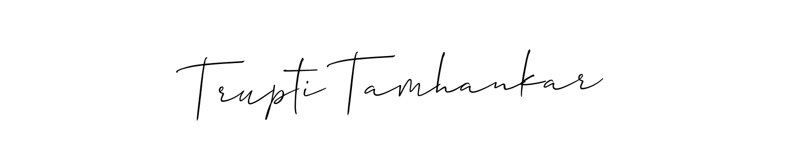 How to make Trupti Tamhankar signature? Allison_Script is a professional autograph style. Create handwritten signature for Trupti Tamhankar name. Trupti Tamhankar signature style 2 images and pictures png
