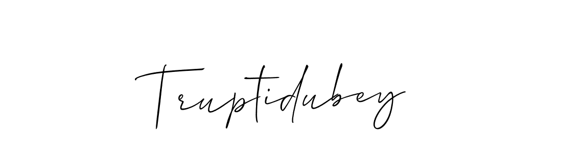 The best way (Allison_Script) to make a short signature is to pick only two or three words in your name. The name Truptidubey include a total of six letters. For converting this name. Truptidubey signature style 2 images and pictures png