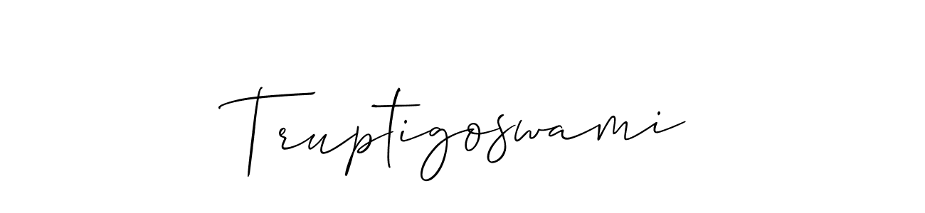 How to make Truptigoswami signature? Allison_Script is a professional autograph style. Create handwritten signature for Truptigoswami name. Truptigoswami signature style 2 images and pictures png
