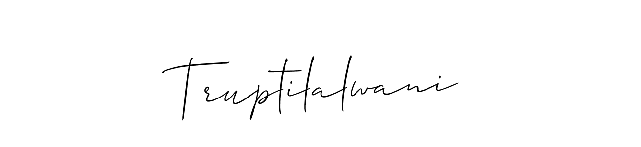 if you are searching for the best signature style for your name Truptilalwani. so please give up your signature search. here we have designed multiple signature styles  using Allison_Script. Truptilalwani signature style 2 images and pictures png
