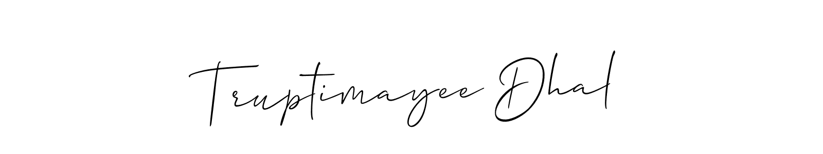 Similarly Allison_Script is the best handwritten signature design. Signature creator online .You can use it as an online autograph creator for name Truptimayee Dhal. Truptimayee Dhal signature style 2 images and pictures png