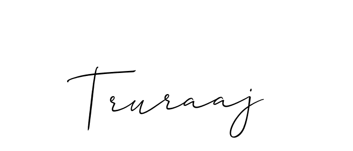 Make a beautiful signature design for name Truraaj. With this signature (Allison_Script) style, you can create a handwritten signature for free. Truraaj signature style 2 images and pictures png