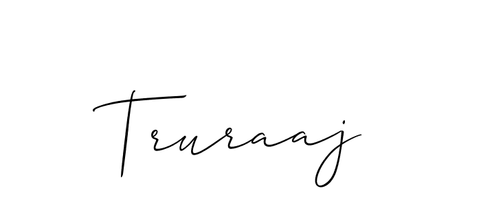 Make a beautiful signature design for name Truraaj. With this signature (Allison_Script) style, you can create a handwritten signature for free. Truraaj signature style 2 images and pictures png