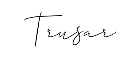 The Allison_Script font transforms the name Trusar into an executive sign with sharp precision and distinguished character. Trusar signature style 2 images and pictures png