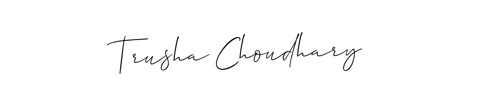 It looks lik you need a new signature style for name Trusha Choudhary. Design unique handwritten (Allison_Script) signature with our free signature maker in just a few clicks. Trusha Choudhary signature style 2 images and pictures png