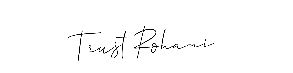 The best way (Allison_Script) to make a short signature is to pick only two or three words in your name. The name Trust Rohani include a total of six letters. For converting this name. Trust Rohani signature style 2 images and pictures png