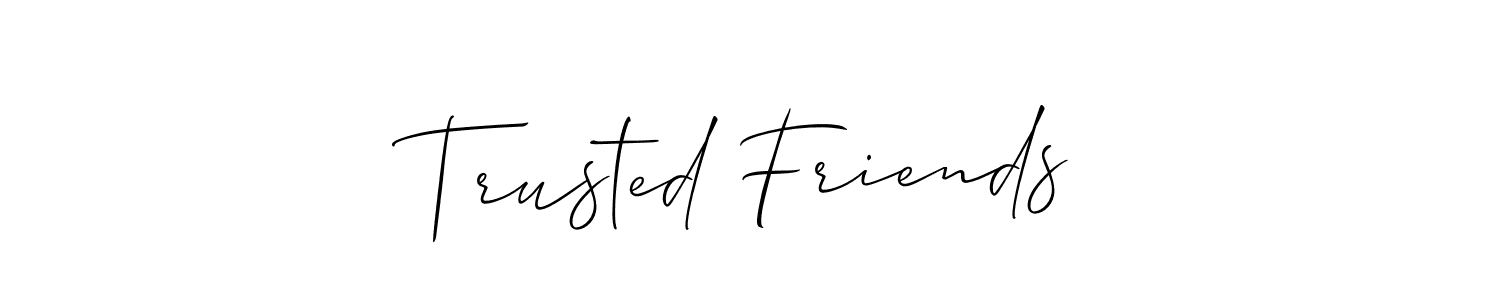 Check out images of Autograph of Trusted Friends name. Actor Trusted Friends Signature Style. Allison_Script is a professional sign style online. Trusted Friends signature style 2 images and pictures png