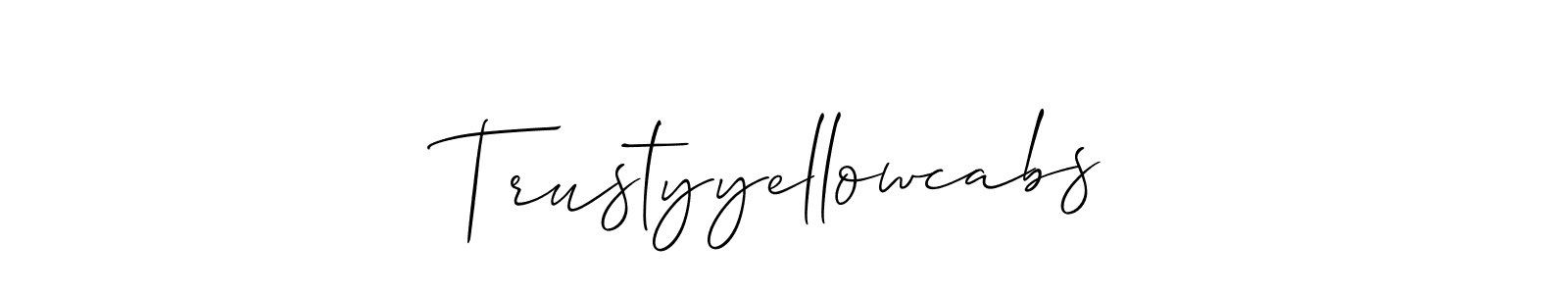 if you are searching for the best signature style for your name Trustyyellowcabs. so please give up your signature search. here we have designed multiple signature styles  using Allison_Script. Trustyyellowcabs signature style 2 images and pictures png