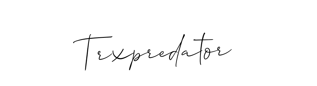 The best way (Allison_Script) to make a short signature is to pick only two or three words in your name. The name Trxpredator include a total of six letters. For converting this name. Trxpredator signature style 2 images and pictures png