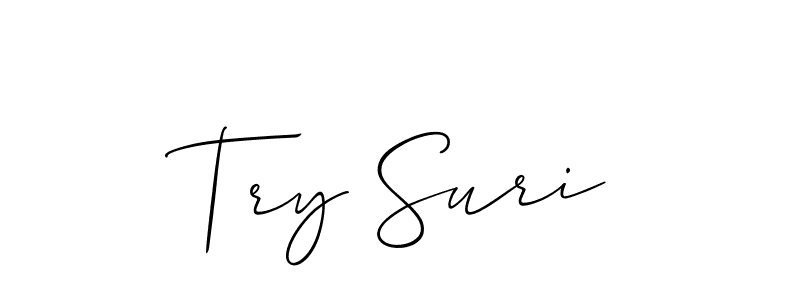 Similarly Allison_Script is the best handwritten signature design. Signature creator online .You can use it as an online autograph creator for name Try Suri. Try Suri signature style 2 images and pictures png