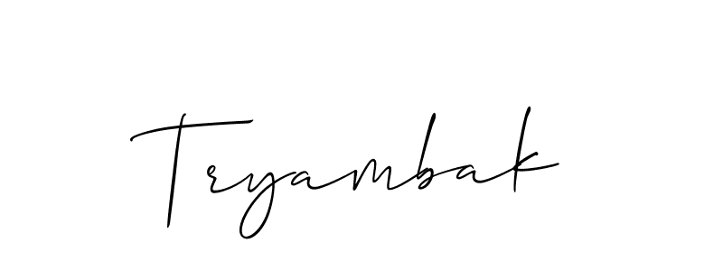 Make a beautiful signature design for name Tryambak. With this signature (Allison_Script) style, you can create a handwritten signature for free. Tryambak signature style 2 images and pictures png