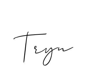 The best way (Allison_Script) to make a short signature is to pick only two or three words in your name. The name Tryn include a total of six letters. For converting this name. Tryn signature style 2 images and pictures png