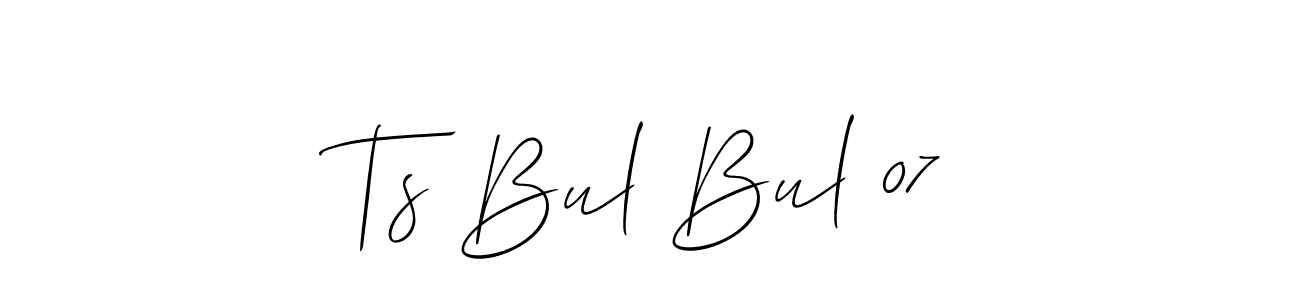 Use a signature maker to create a handwritten signature online. With this signature software, you can design (Allison_Script) your own signature for name Ts Bul Bul 07. Ts Bul Bul 07 signature style 2 images and pictures png