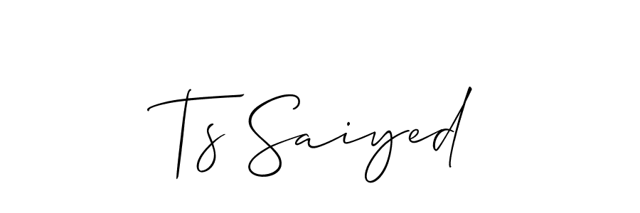 Use a signature maker to create a handwritten signature online. With this signature software, you can design (Allison_Script) your own signature for name Ts Saiyed. Ts Saiyed signature style 2 images and pictures png