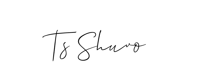 You should practise on your own different ways (Allison_Script) to write your name (Ts Shuvo) in signature. don't let someone else do it for you. Ts Shuvo signature style 2 images and pictures png
