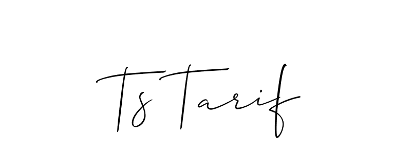Also You can easily find your signature by using the search form. We will create Ts Tarif name handwritten signature images for you free of cost using Allison_Script sign style. Ts Tarif signature style 2 images and pictures png