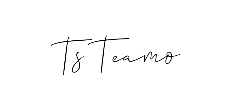 Make a beautiful signature design for name Ts Teamo. With this signature (Allison_Script) style, you can create a handwritten signature for free. Ts Teamo signature style 2 images and pictures png