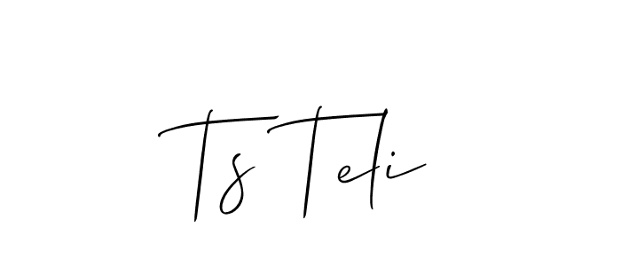 Ts Teli stylish signature style. Best Handwritten Sign (Allison_Script) for my name. Handwritten Signature Collection Ideas for my name Ts Teli. Ts Teli signature style 2 images and pictures png