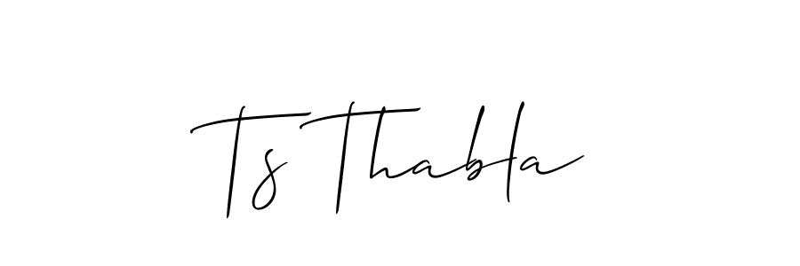 How to make Ts Thabla signature? Allison_Script is a professional autograph style. Create handwritten signature for Ts Thabla name. Ts Thabla signature style 2 images and pictures png