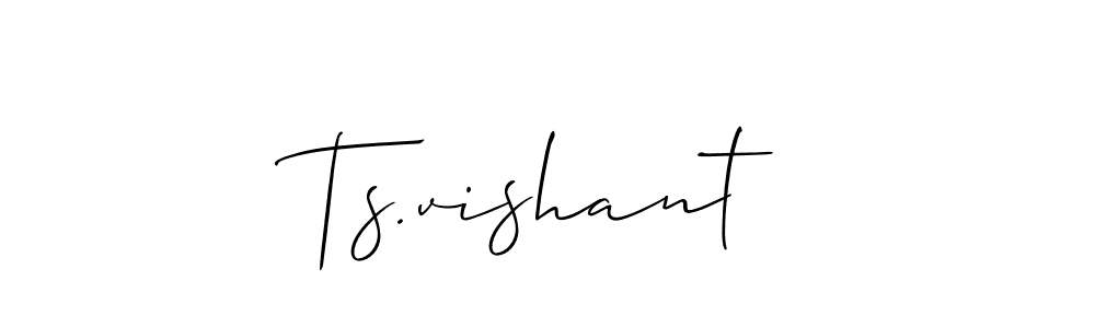 Also You can easily find your signature by using the search form. We will create Ts.vishant name handwritten signature images for you free of cost using Allison_Script sign style. Ts.vishant signature style 2 images and pictures png