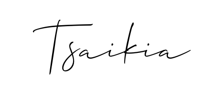 Allison_Script is a professional signature style that is perfect for those who want to add a touch of class to their signature. Get Tsaikia name fancy signature for free. Tsaikia signature style 2 images and pictures png