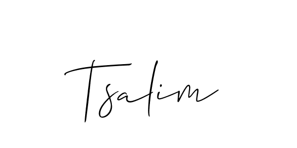 How to Draw Tsalim signature style? Allison_Script is a latest design signature styles for name Tsalim. Tsalim signature style 2 images and pictures png