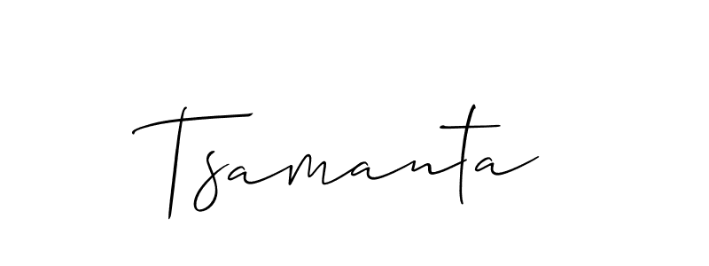 if you are searching for the best signature style for your name Tsamanta. so please give up your signature search. here we have designed multiple signature styles  using Allison_Script. Tsamanta signature style 2 images and pictures png