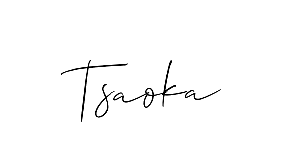if you are searching for the best signature style for your name Tsaoka. so please give up your signature search. here we have designed multiple signature styles  using Allison_Script. Tsaoka signature style 2 images and pictures png