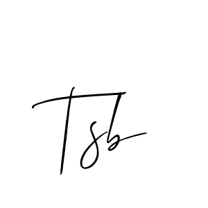 Use a signature maker to create a handwritten signature online. With this signature software, you can design (Allison_Script) your own signature for name Tsb. Tsb signature style 2 images and pictures png