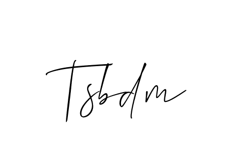 Make a beautiful signature design for name Tsbdm. With this signature (Allison_Script) style, you can create a handwritten signature for free. Tsbdm signature style 2 images and pictures png