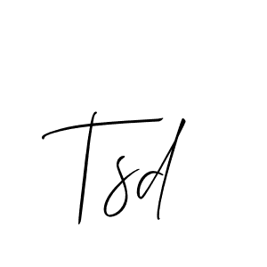 Use a signature maker to create a handwritten signature online. With this signature software, you can design (Allison_Script) your own signature for name Tsd. Tsd signature style 2 images and pictures png