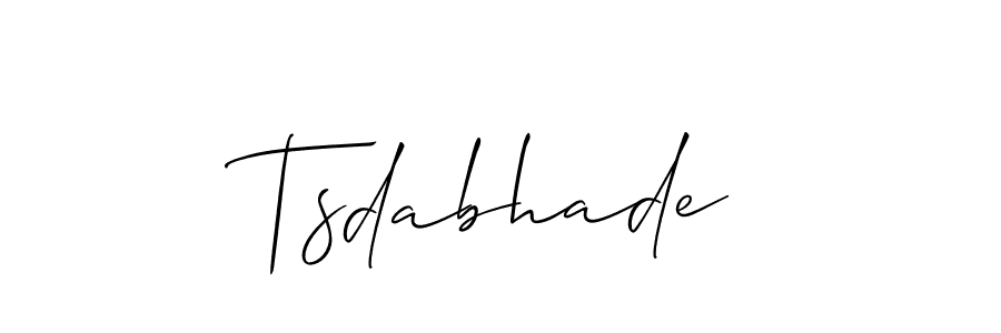 Use a signature maker to create a handwritten signature online. With this signature software, you can design (Allison_Script) your own signature for name Tsdabhade. Tsdabhade signature style 2 images and pictures png