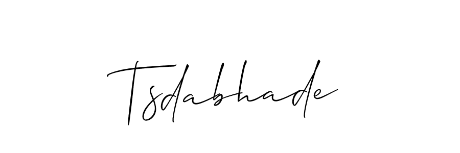 Allison_Script is a professional signature style that is perfect for those who want to add a touch of class to their signature. It is also a great choice for those who want to make their signature more unique. Get Tsdabhade name to fancy signature for free. Tsdabhade signature style 2 images and pictures png