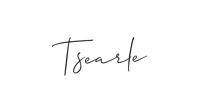 How to make Tsearle name signature. Use Allison_Script style for creating short signs online. This is the latest handwritten sign. Tsearle signature style 2 images and pictures png