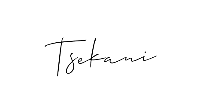 Allison_Script is a professional signature style that is perfect for those who want to add a touch of class to their signature. It is also a great choice for those who want to make their signature more unique. Get Tsekani name to fancy signature for free. Tsekani signature style 2 images and pictures png