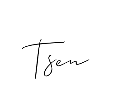 Tsen stylish signature style. Best Handwritten Sign (Allison_Script) for my name. Handwritten Signature Collection Ideas for my name Tsen. Tsen signature style 2 images and pictures png