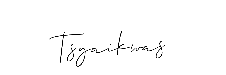 Use a signature maker to create a handwritten signature online. With this signature software, you can design (Allison_Script) your own signature for name Tsgaikwas. Tsgaikwas signature style 2 images and pictures png