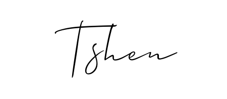 Style your name Tshen with confidence using Allison_Script signature design. Simple, elegant, and ready for immediate document use. Tshen signature style 2 images and pictures png
