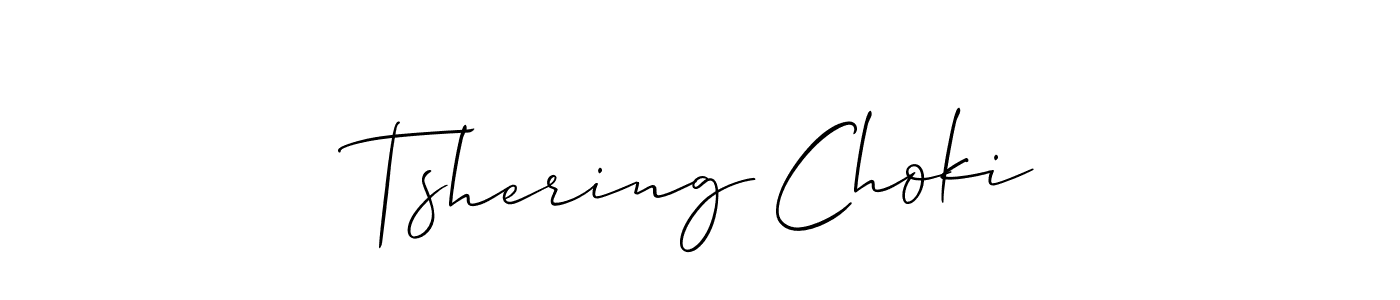 How to make Tshering Choki signature? Allison_Script is a professional autograph style. Create handwritten signature for Tshering Choki name. Tshering Choki signature style 2 images and pictures png