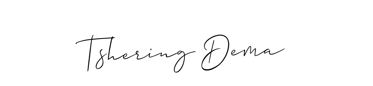 Use a signature maker to create a handwritten signature online. With this signature software, you can design (Allison_Script) your own signature for name Tshering Dema. Tshering Dema signature style 2 images and pictures png