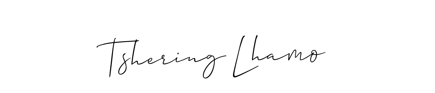 if you are searching for the best signature style for your name Tshering Lhamo. so please give up your signature search. here we have designed multiple signature styles  using Allison_Script. Tshering Lhamo signature style 2 images and pictures png